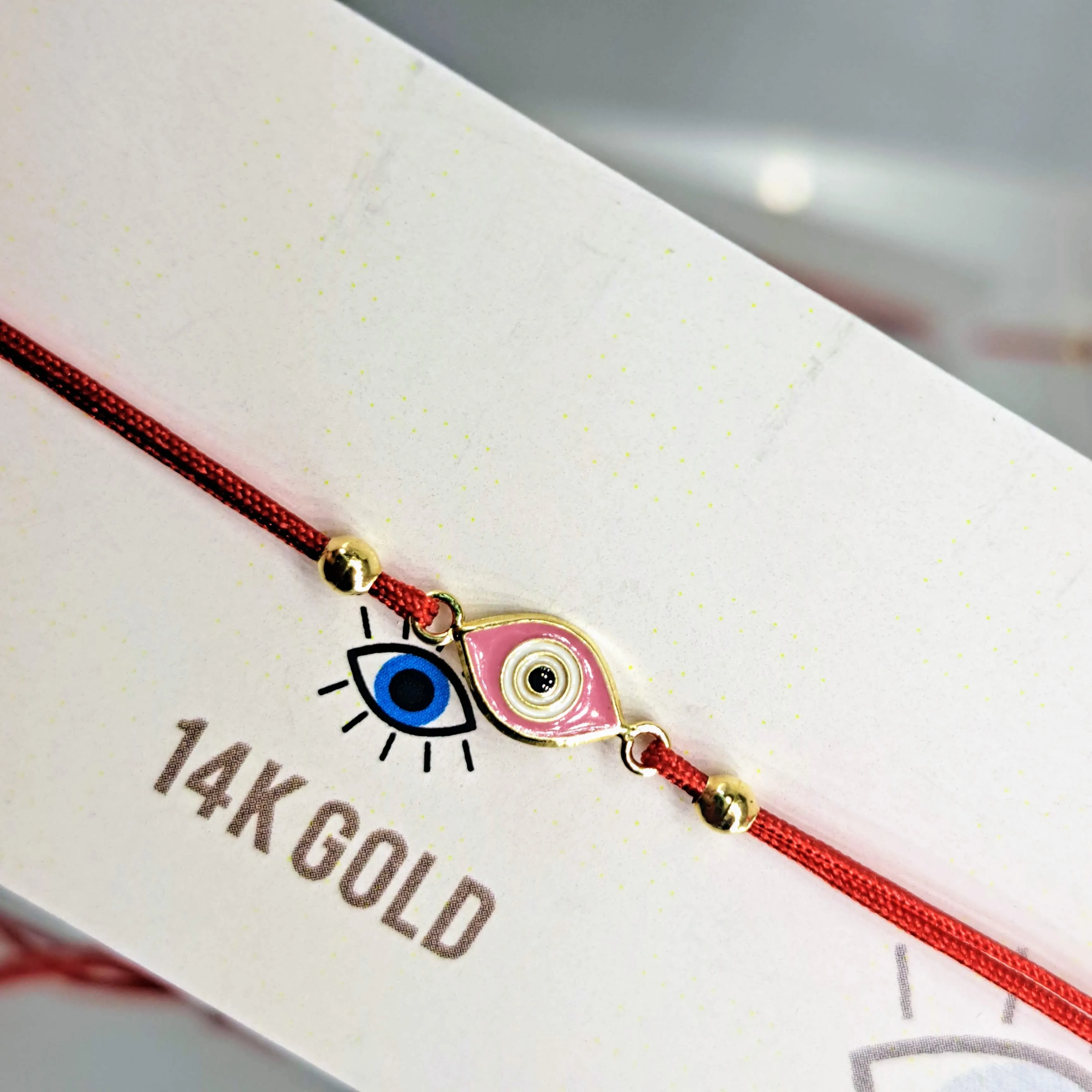 "Good Vibes!" Adj. Sz Bracelets - (5 Styles!) 14K Gold, Enamel, Poly-Silk