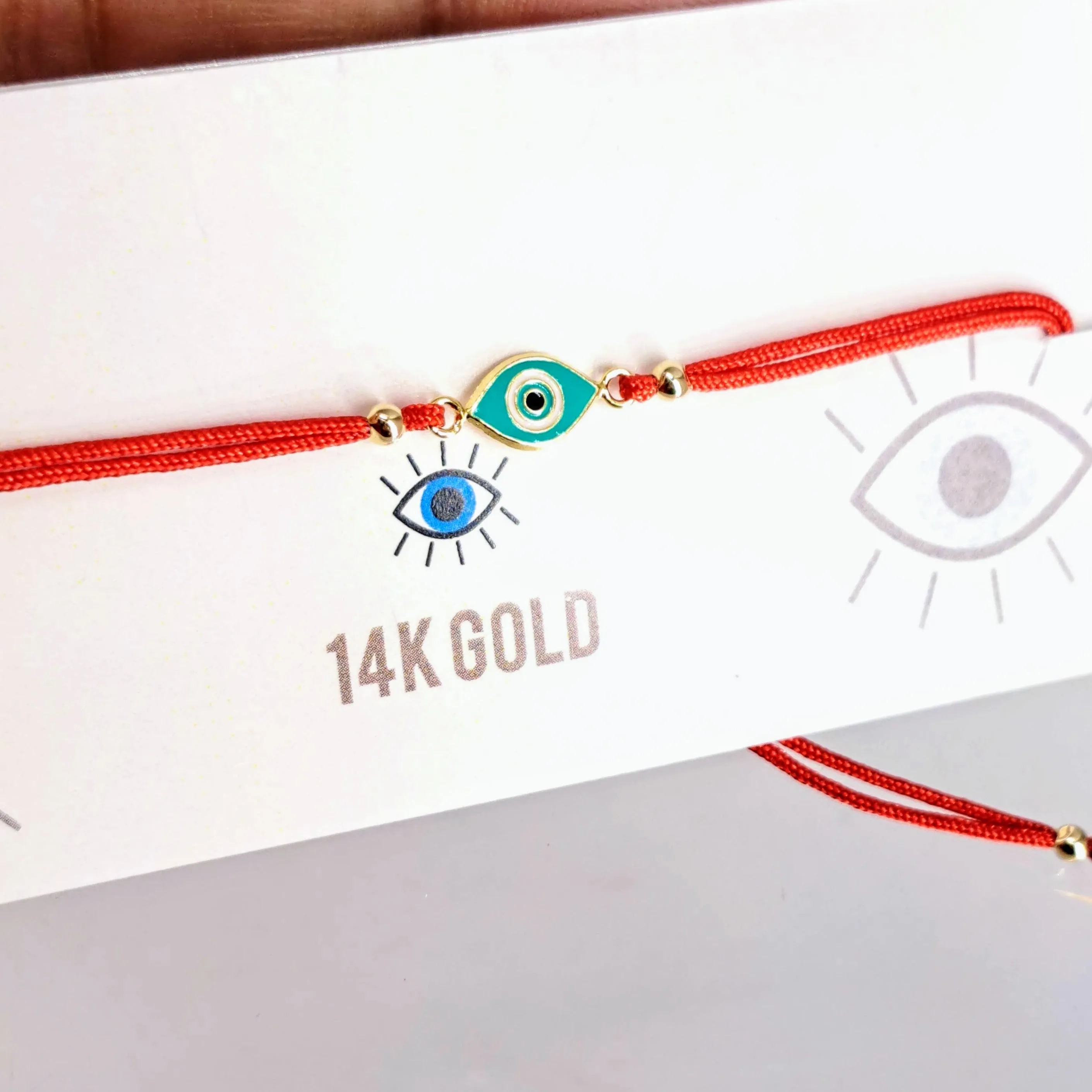 "Good Vibes!" Adj. Sz Bracelets - (5 Styles!) 14K Gold, Enamel, Poly-Silk