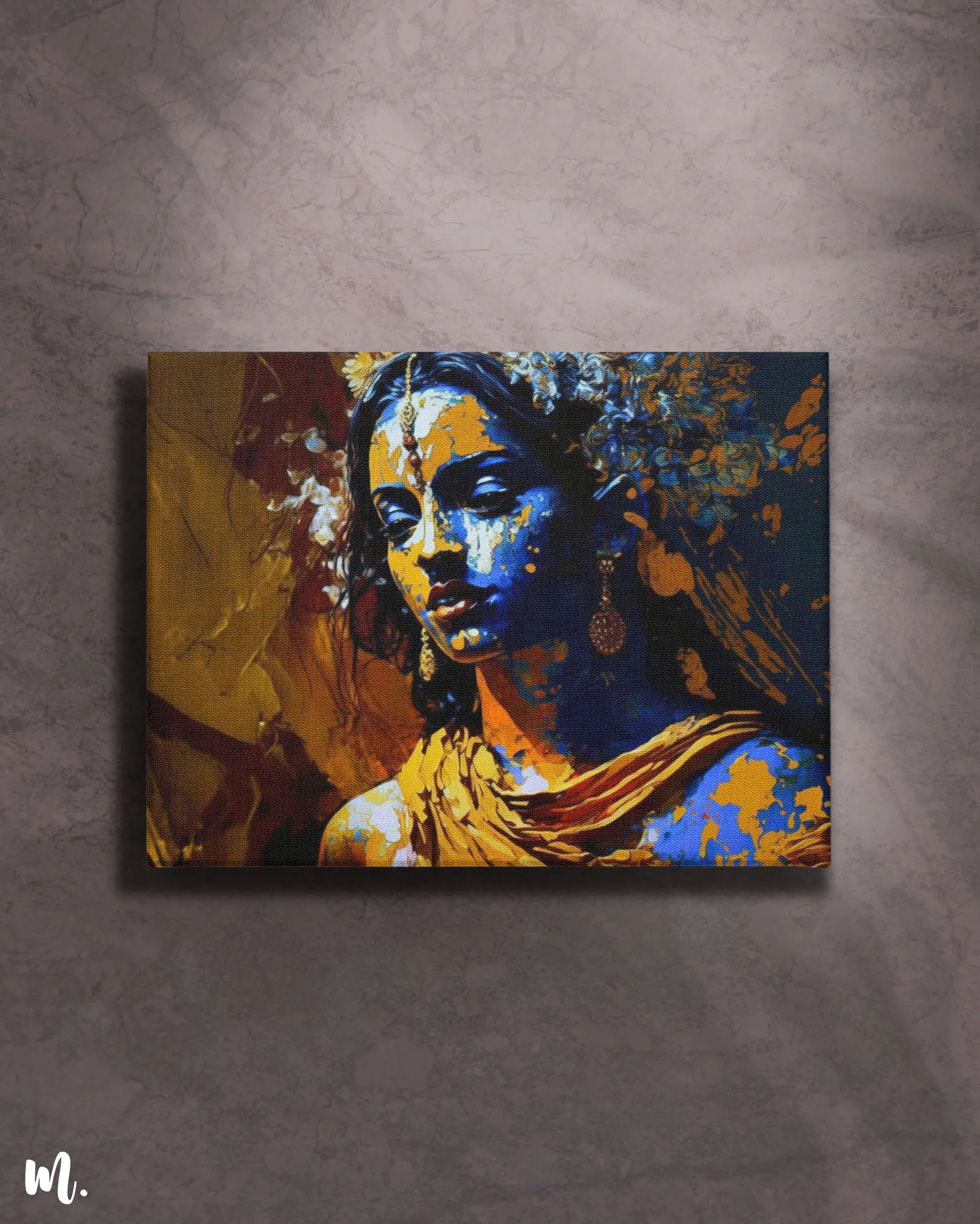 Radha in Krishna's Hue modern art canvas