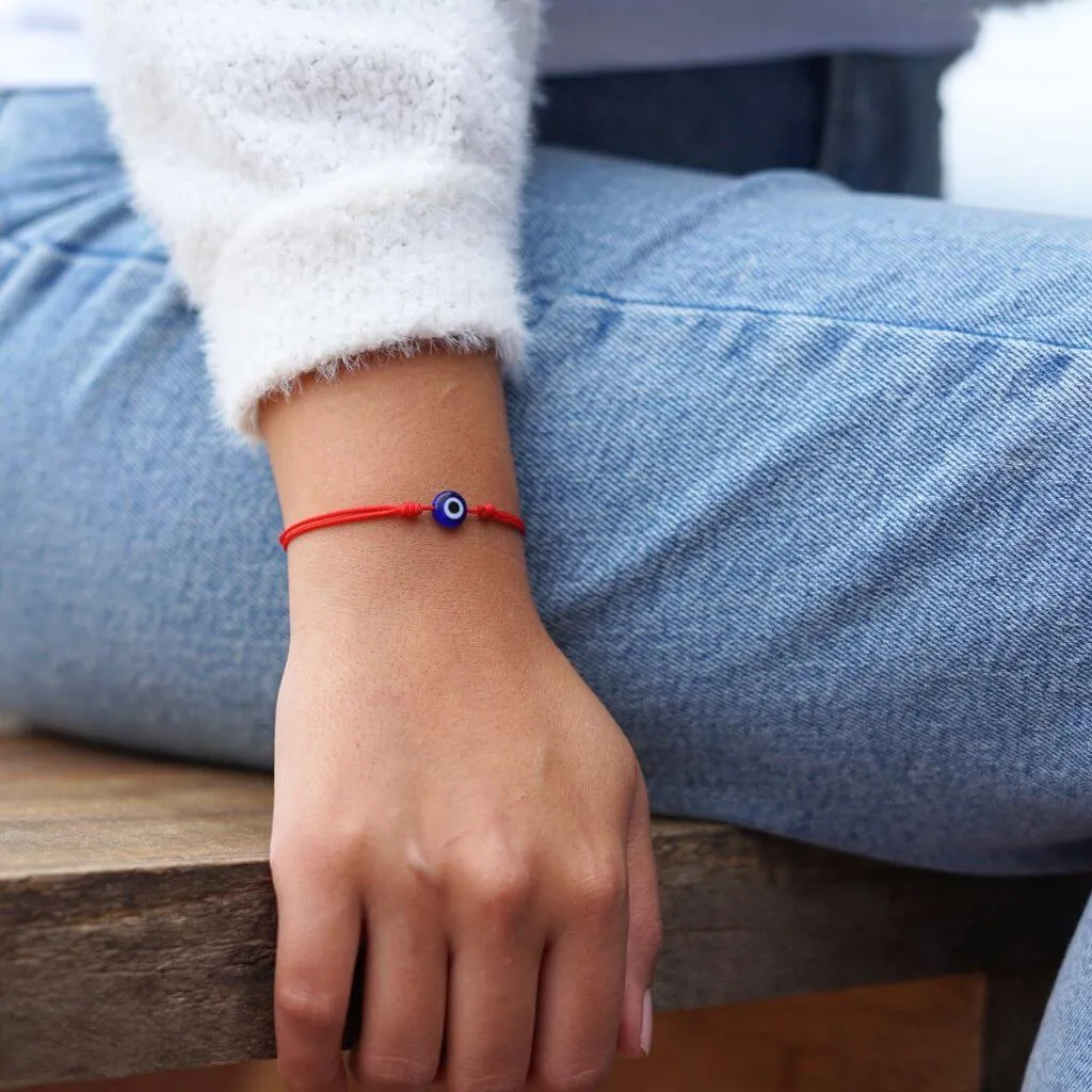 Red Evil Eye Bracelet Set - Talisman for Luck