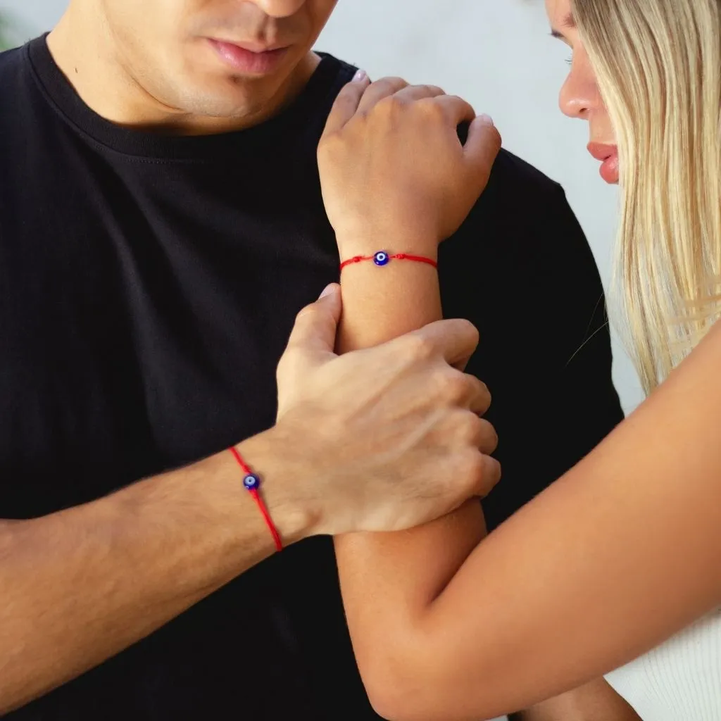 Red Evil Eye Bracelet Set - Talisman for Luck