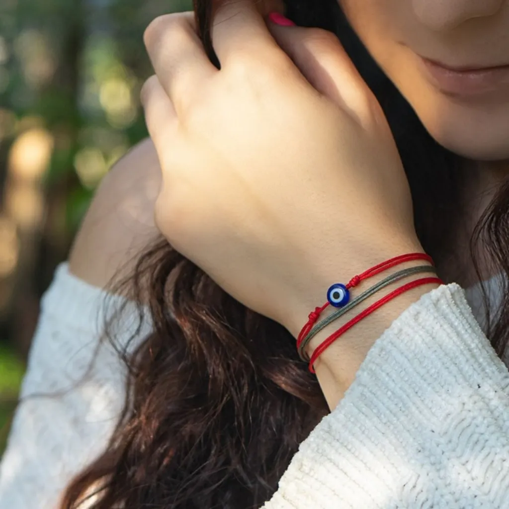 Red Evil Eye Bracelet Set - Talisman for Luck
