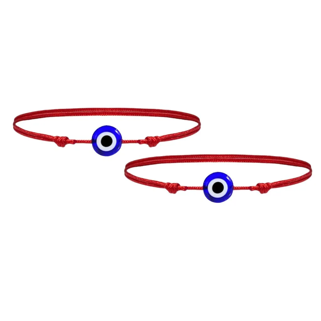Red Evil Eye Bracelet Set - Talisman for Luck