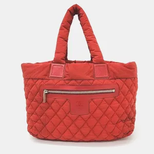 Red Fabric Coco Cocoon Tote Bag