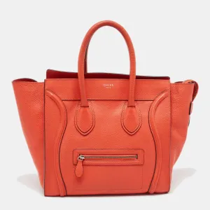 Red Leather Mini Luggage Tote