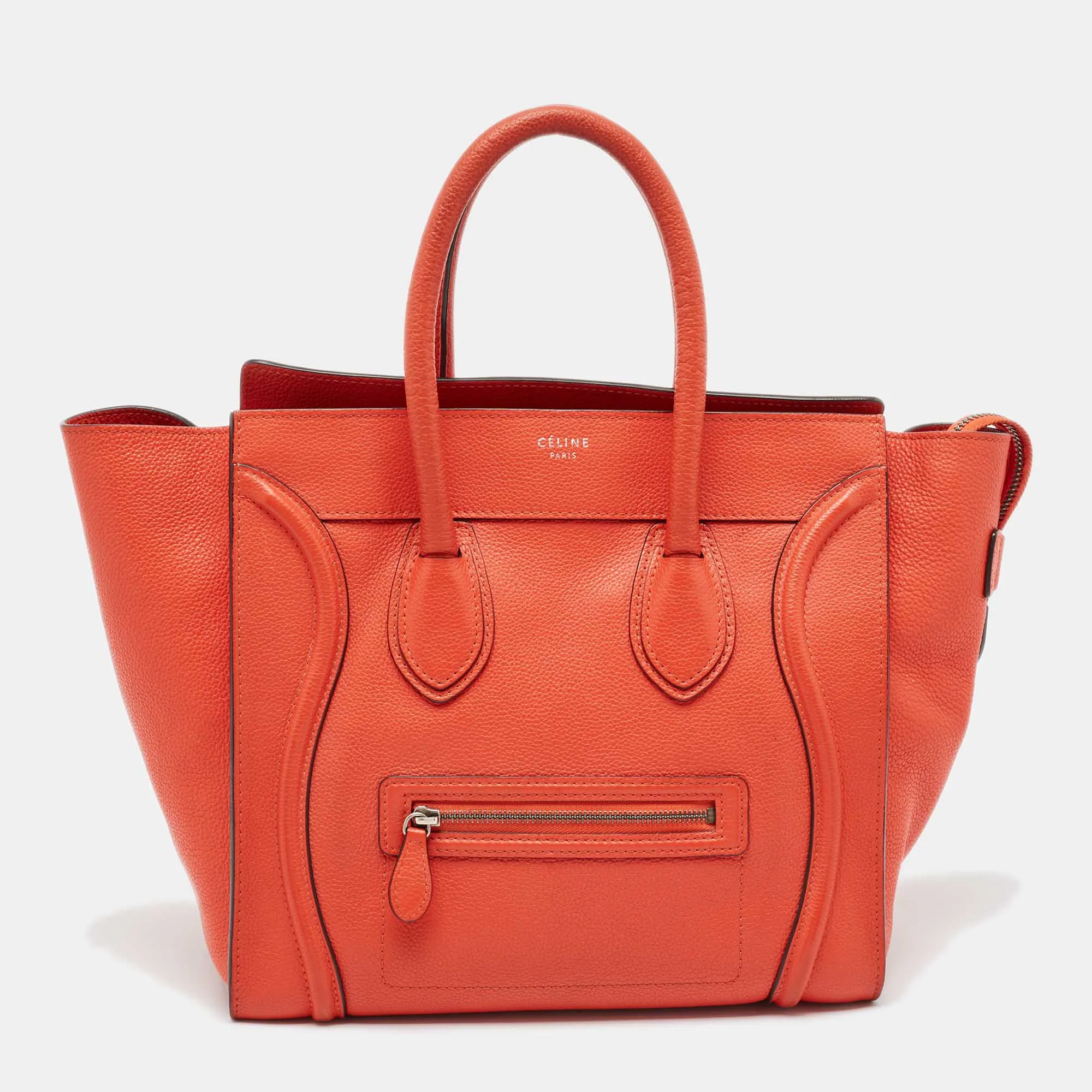 Red Leather Mini Luggage Tote