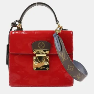 Red Monogram Canvas and Epi Leather Satchel Bag