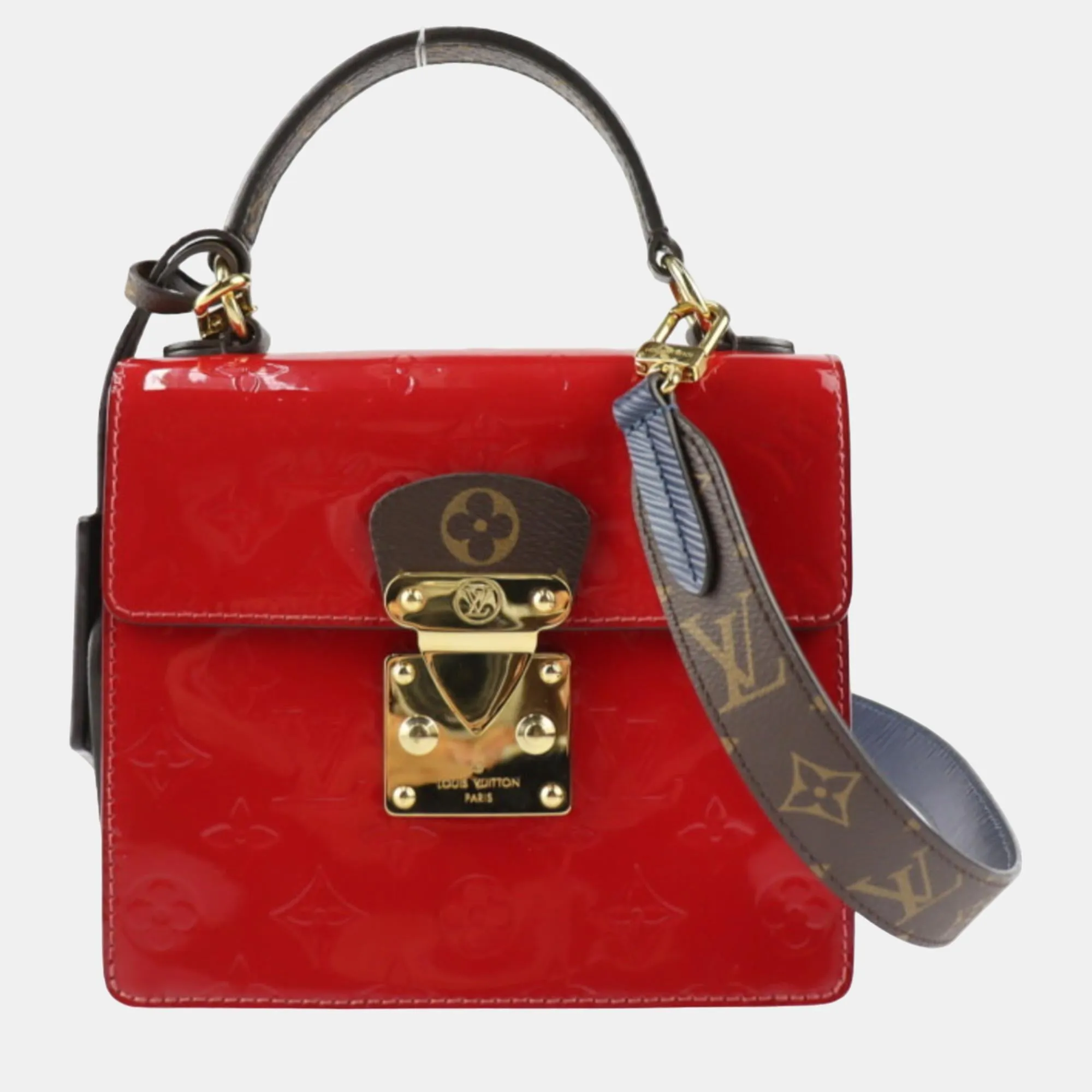 Red Monogram Canvas and Epi Leather Satchel Bag