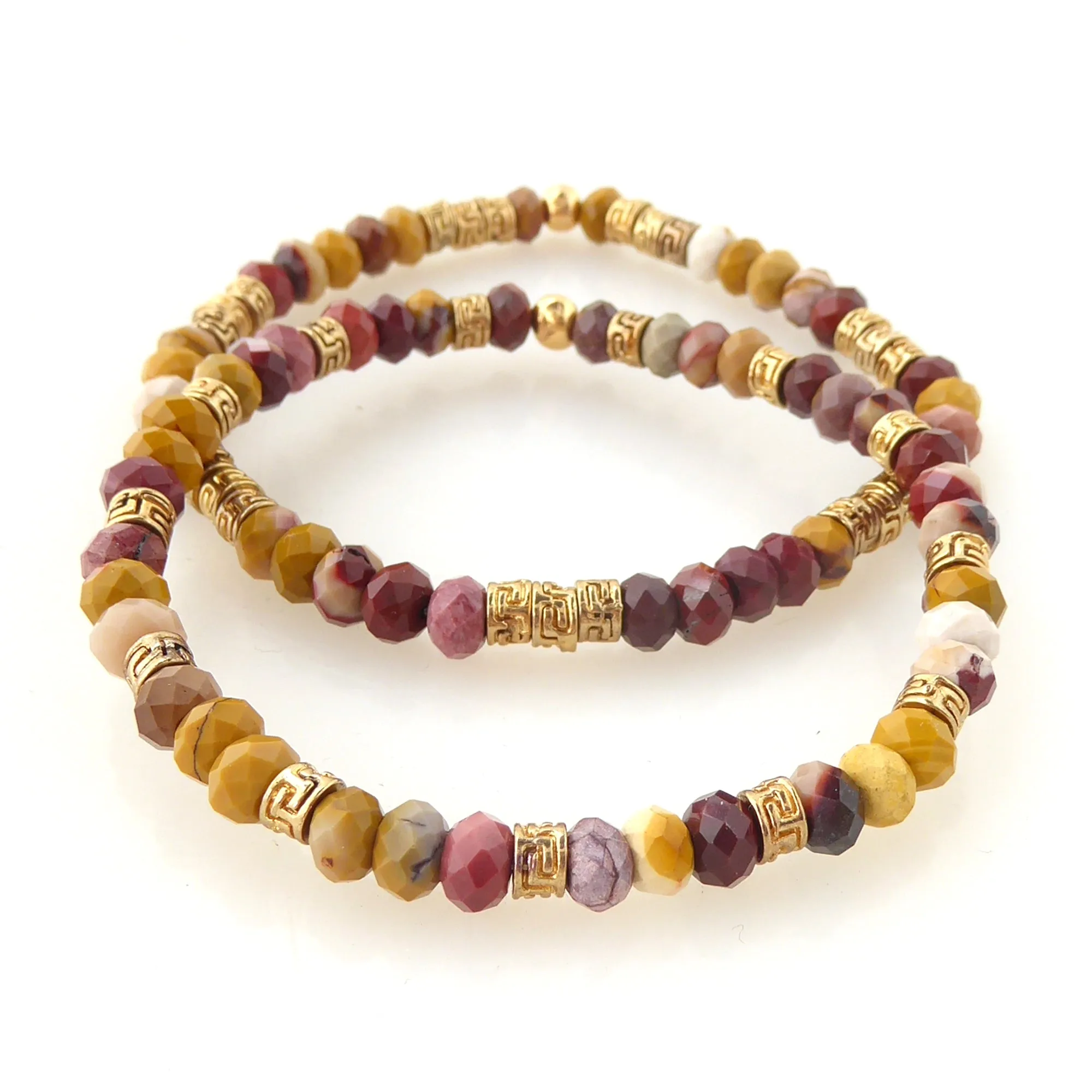 Red picture jasper bracelet set