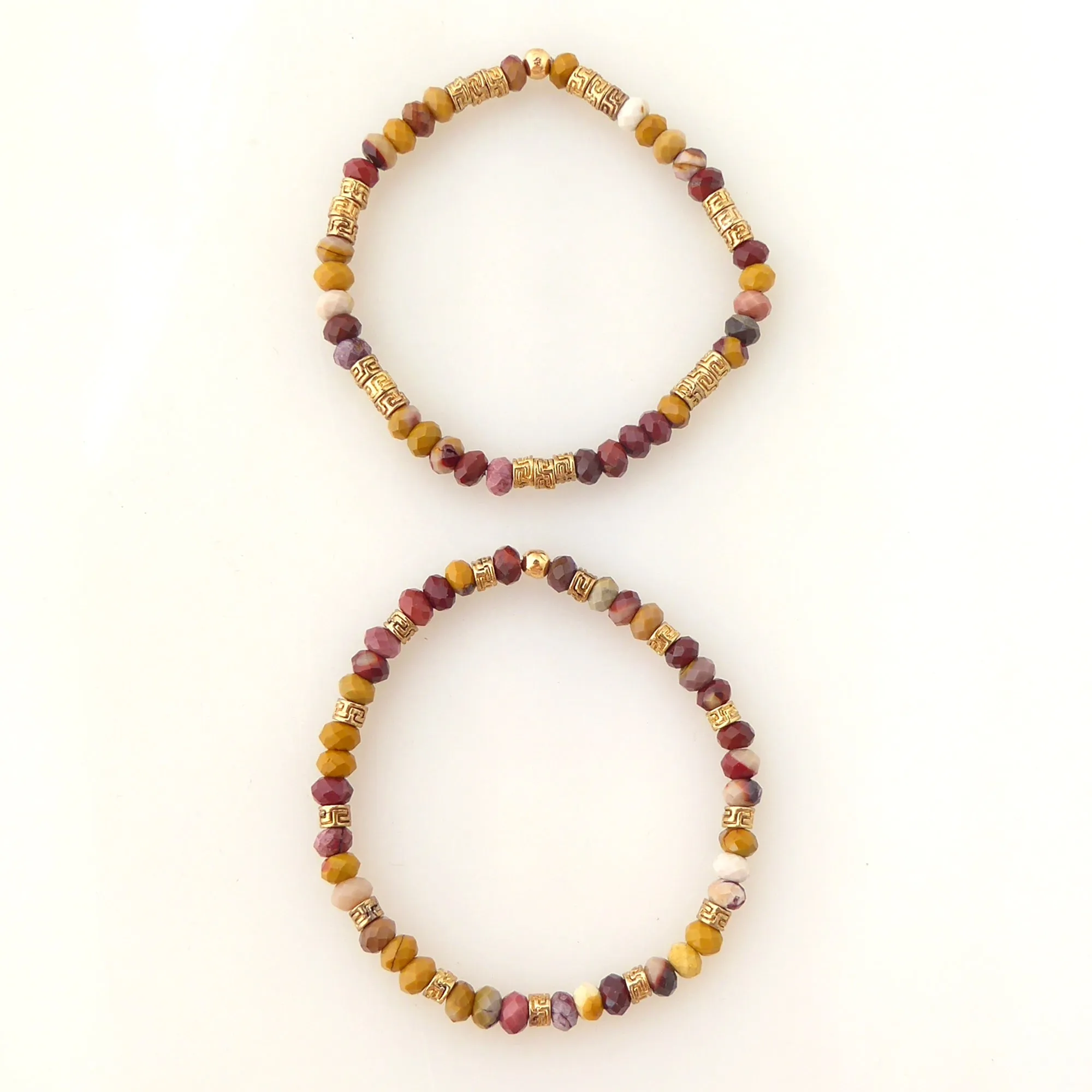 Red picture jasper bracelet set