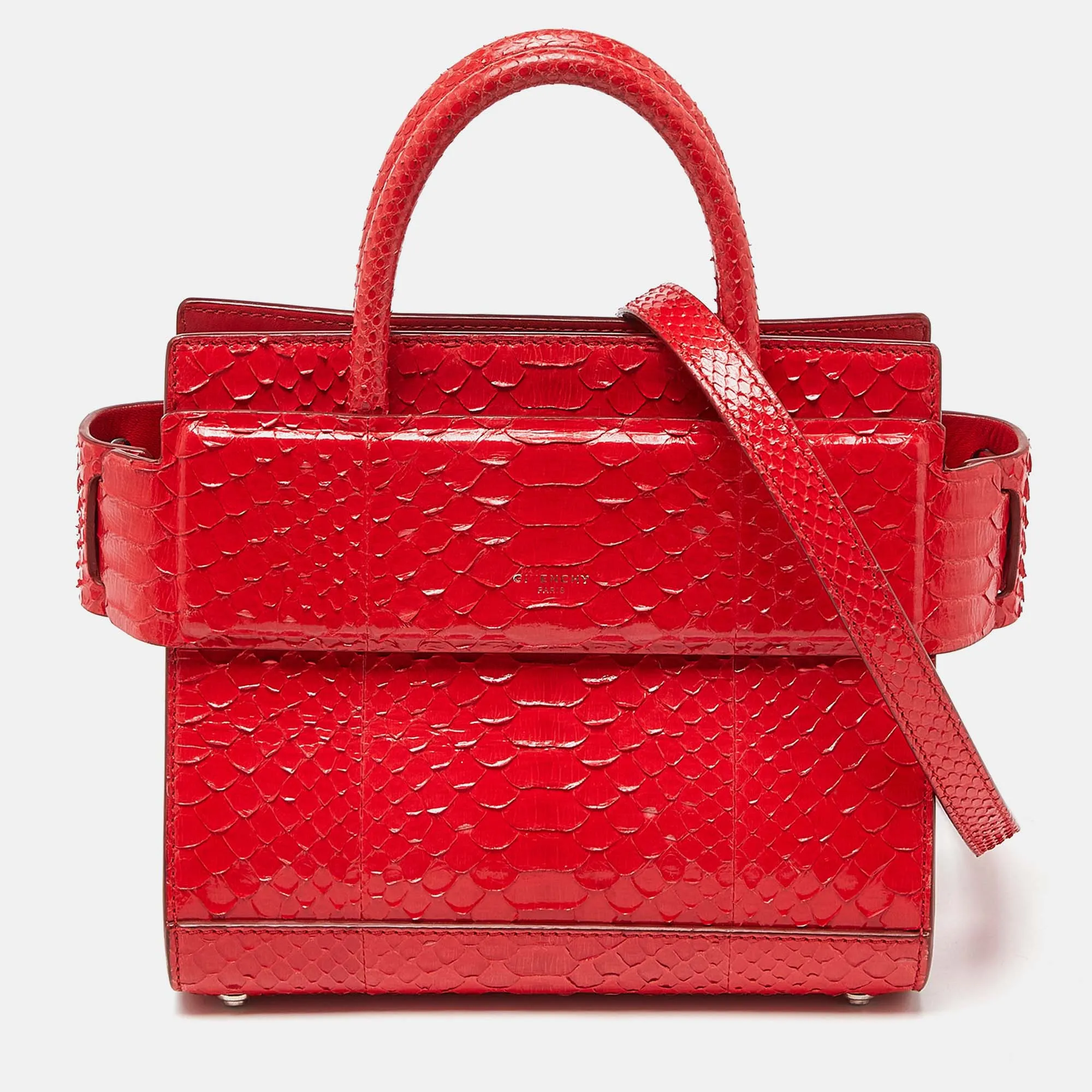 Red Python Mini Horizon Tote