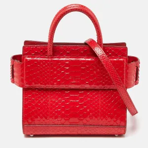 Red Python Mini Horizon Tote
