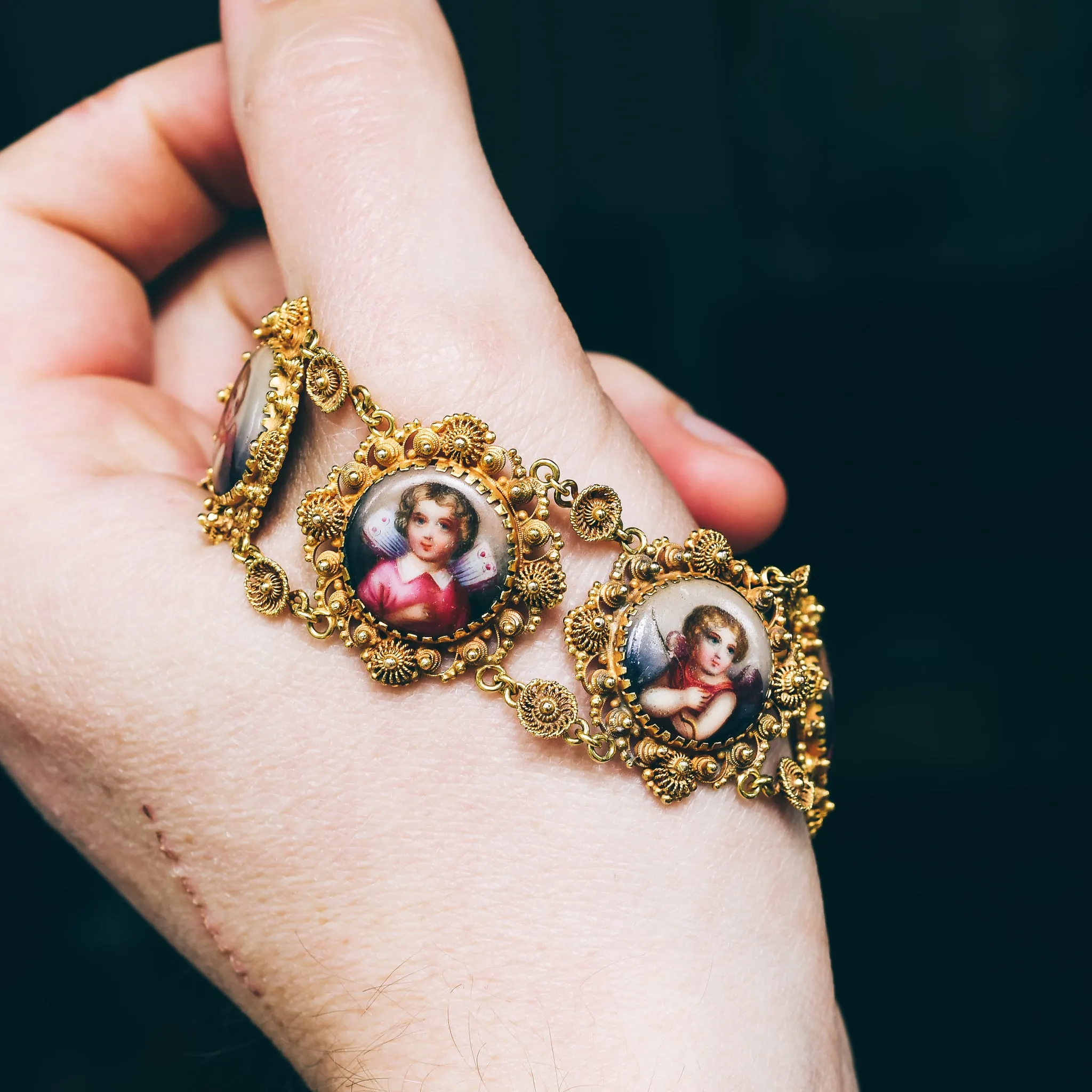 Regency Period Enamel Portrait Bracelet
