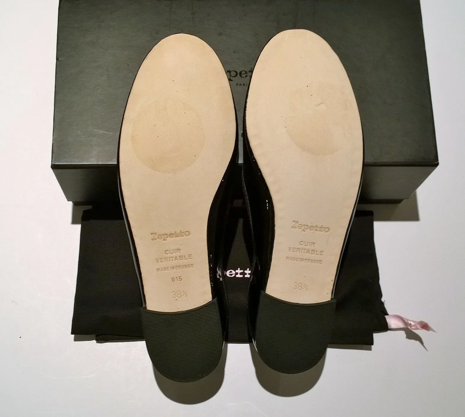 Repetto Cendrillon Black Patent Ballet Flat Shoes