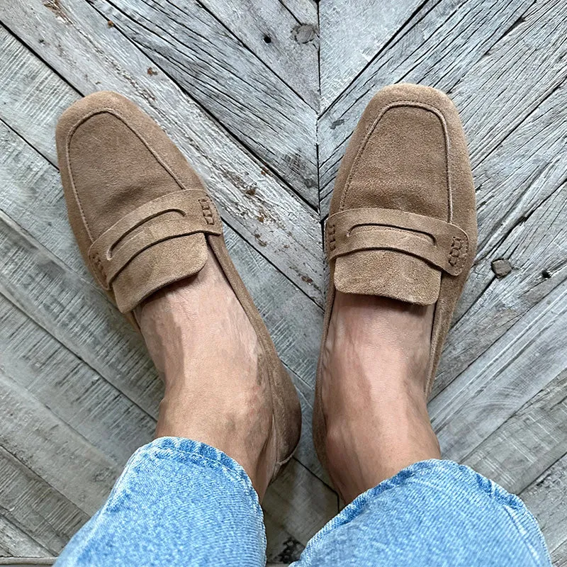 Reqins Taupe Suede Loafers