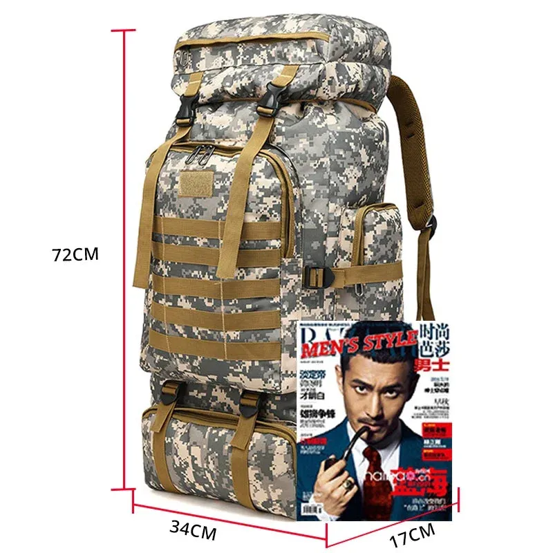 Rilibegan Men Travel Backpack Tactical Climbing Outdoor Hiking Camouflage Multifunctional Bag Men Backpack