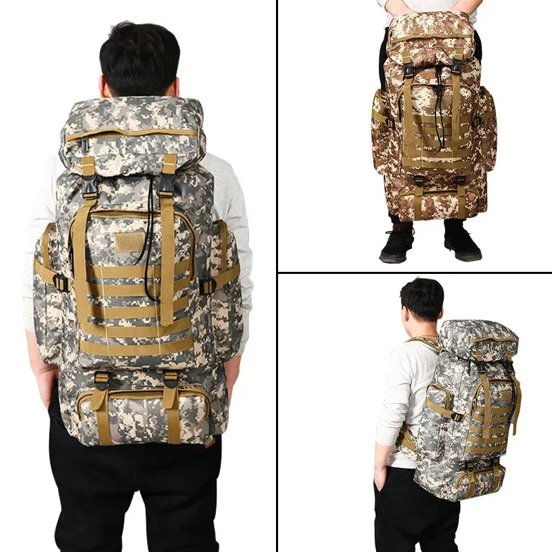 Rilibegan Men Travel Backpack Tactical Climbing Outdoor Hiking Camouflage Multifunctional Bag Men Backpack