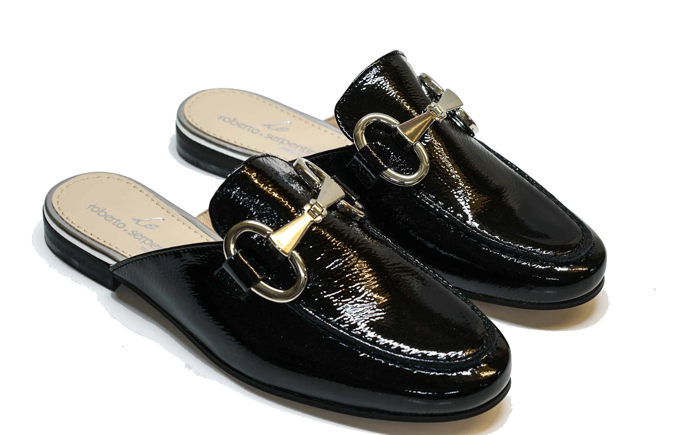 Roberto Serpentini Women’s Black Leather Naplak Mule 1097