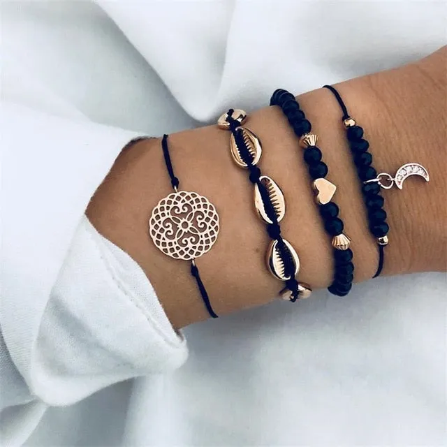 Round Stone  Wind Bracelet Set