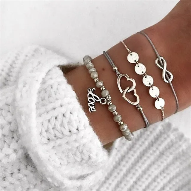 Round Stone  Wind Bracelet Set