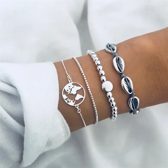 Round Stone  Wind Bracelet Set