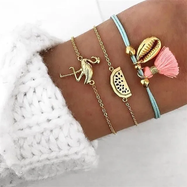 Round Stone  Wind Bracelet Set