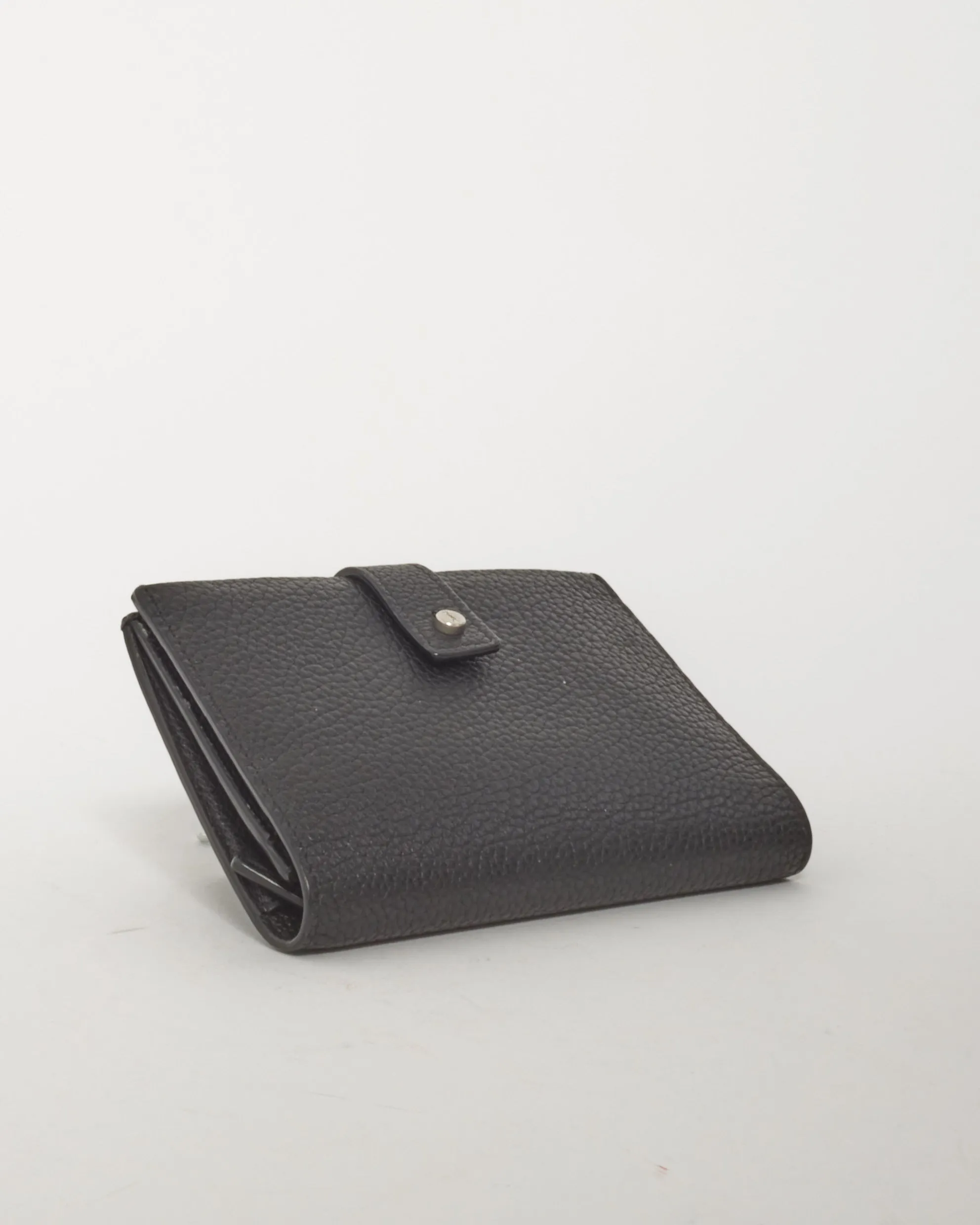 Saint Laurent Black Leather "Sac Du Jour" Compact Wallet