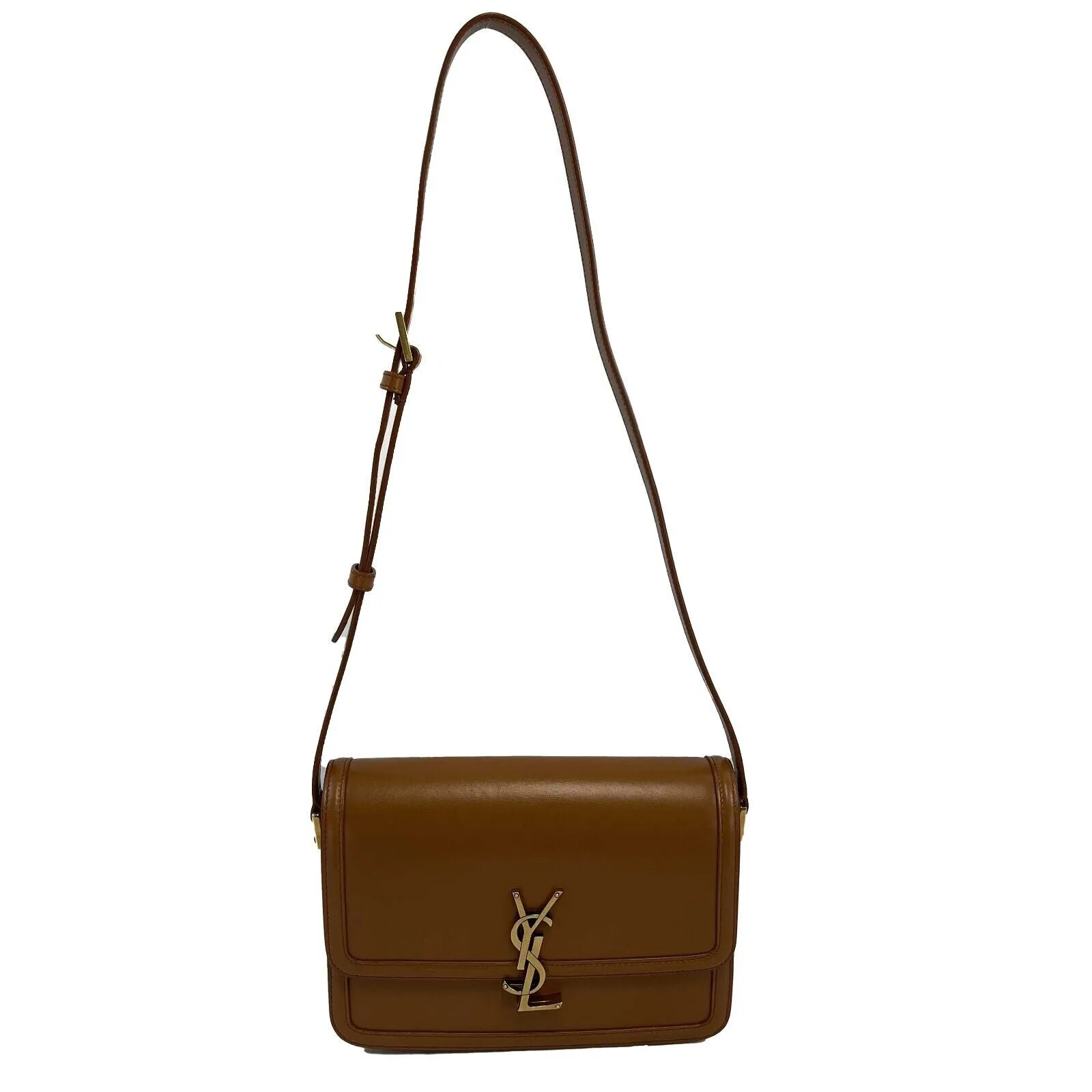 Saint Laurent - Solferino Medium Satchel in Box Saint Laurent Leather Crossbody