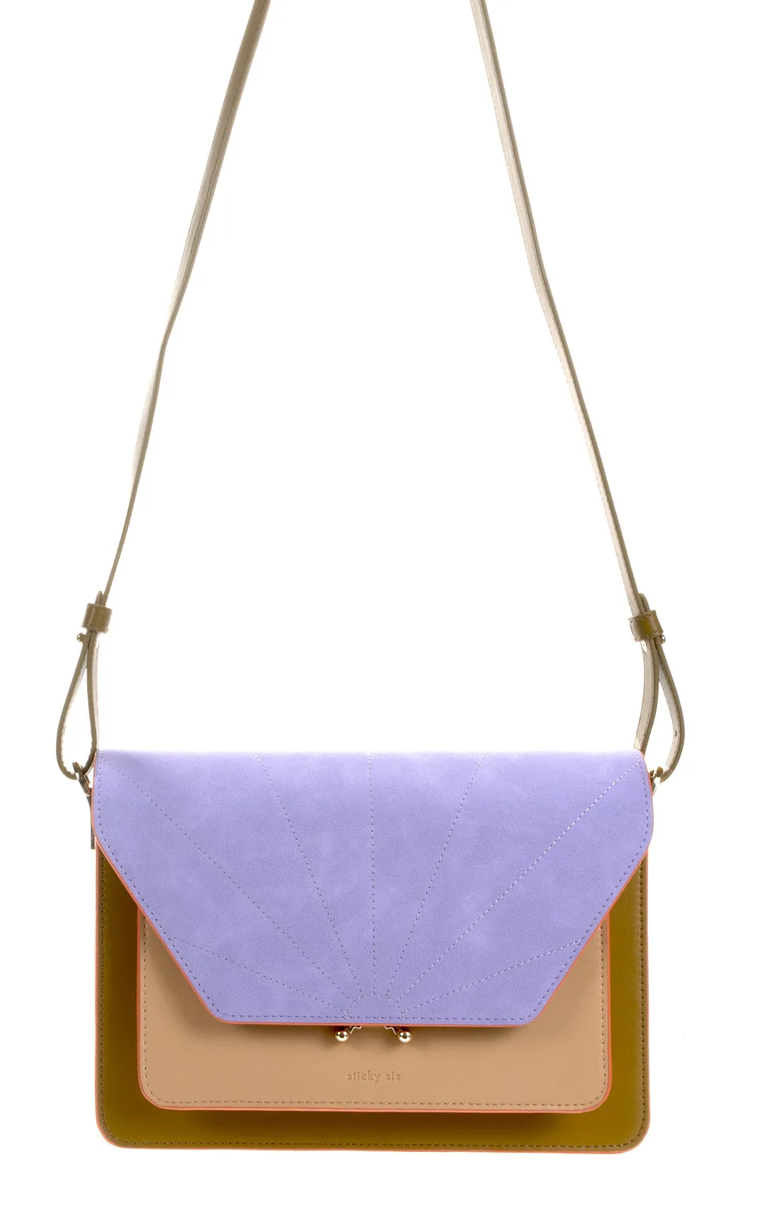 Satchel Il Sole Costa Green   Affogato Beige   Sunset Lilac
