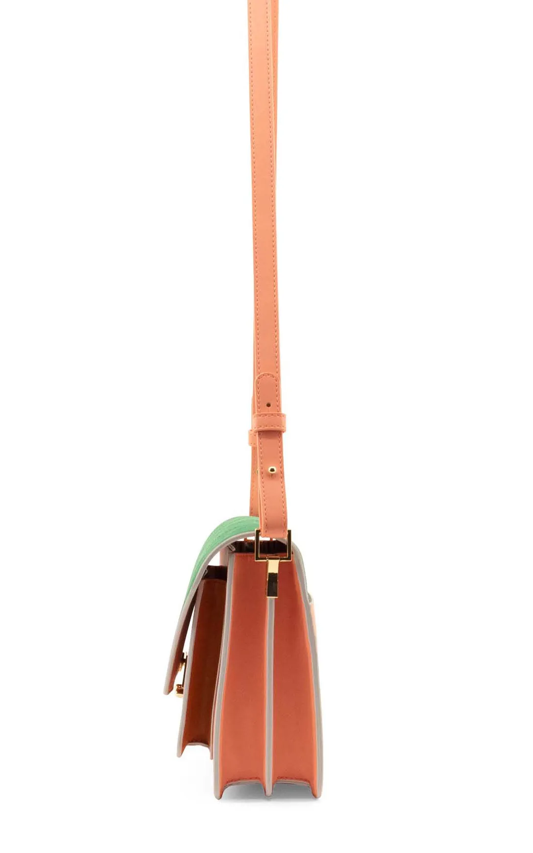 Satchel La Promenade French Pink   Croissant Brown   Paris Green