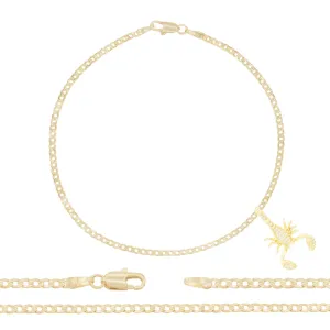 Scorpion Pendant 14K Gold Filled Cubic Zirconia Anklet 10" Set 2.5 mm Women Jewelry