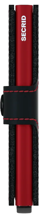 Secrid Miniwallet - Matte Black w/Red Stitch
