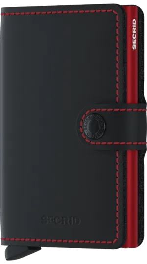 Secrid Miniwallet - Matte Black w/Red Stitch