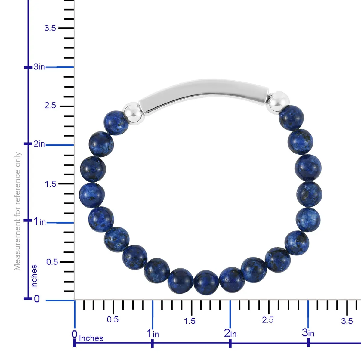 Set of 2 LAPIS & BLACK ONYX The Lord's Prayer Stretch Beaded Bracelets