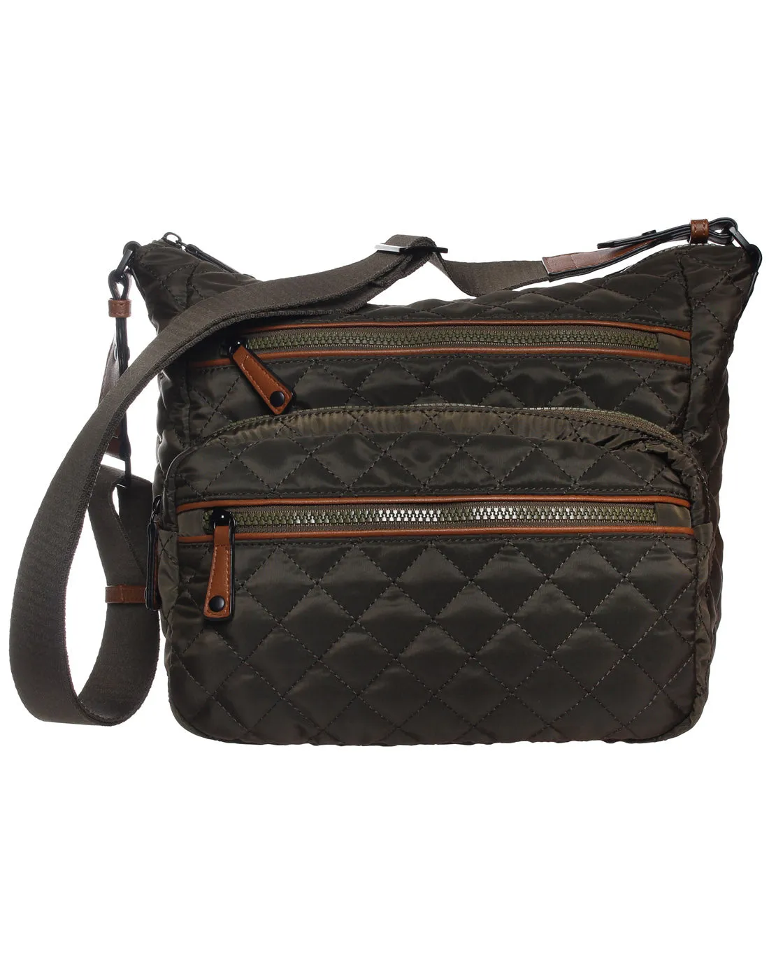 SevenDays Quilted RFID Multi Zip Crossbody