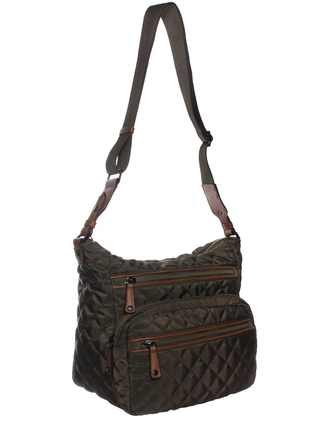 SevenDays Quilted RFID Multi Zip Crossbody