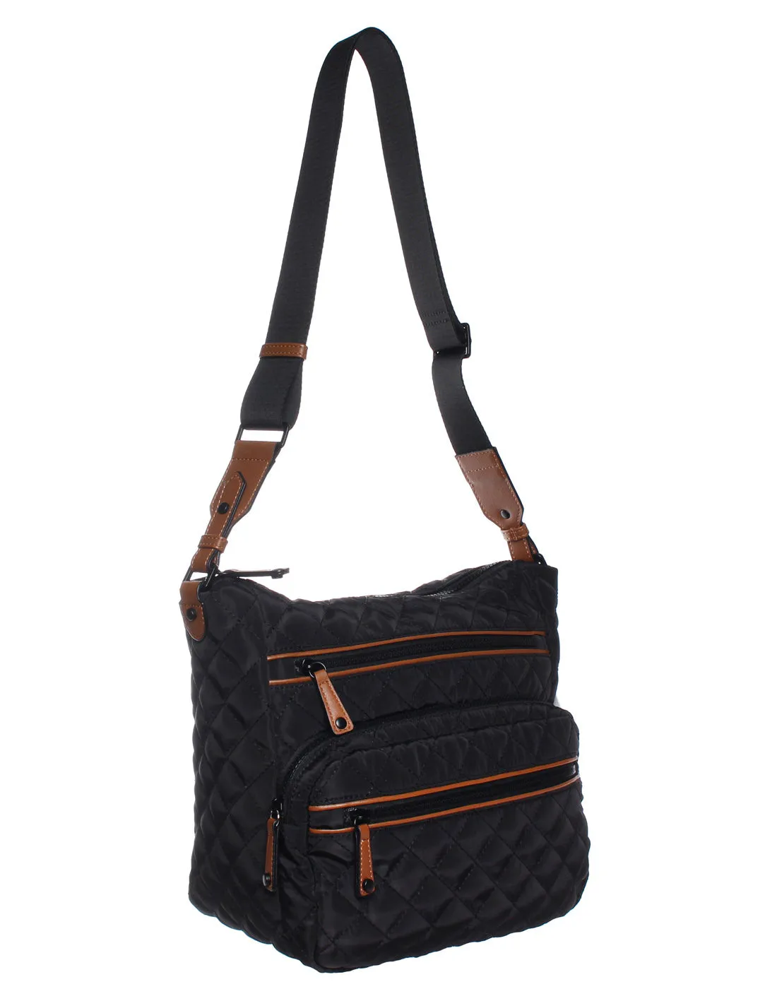 SevenDays Quilted RFID Multi Zip Crossbody