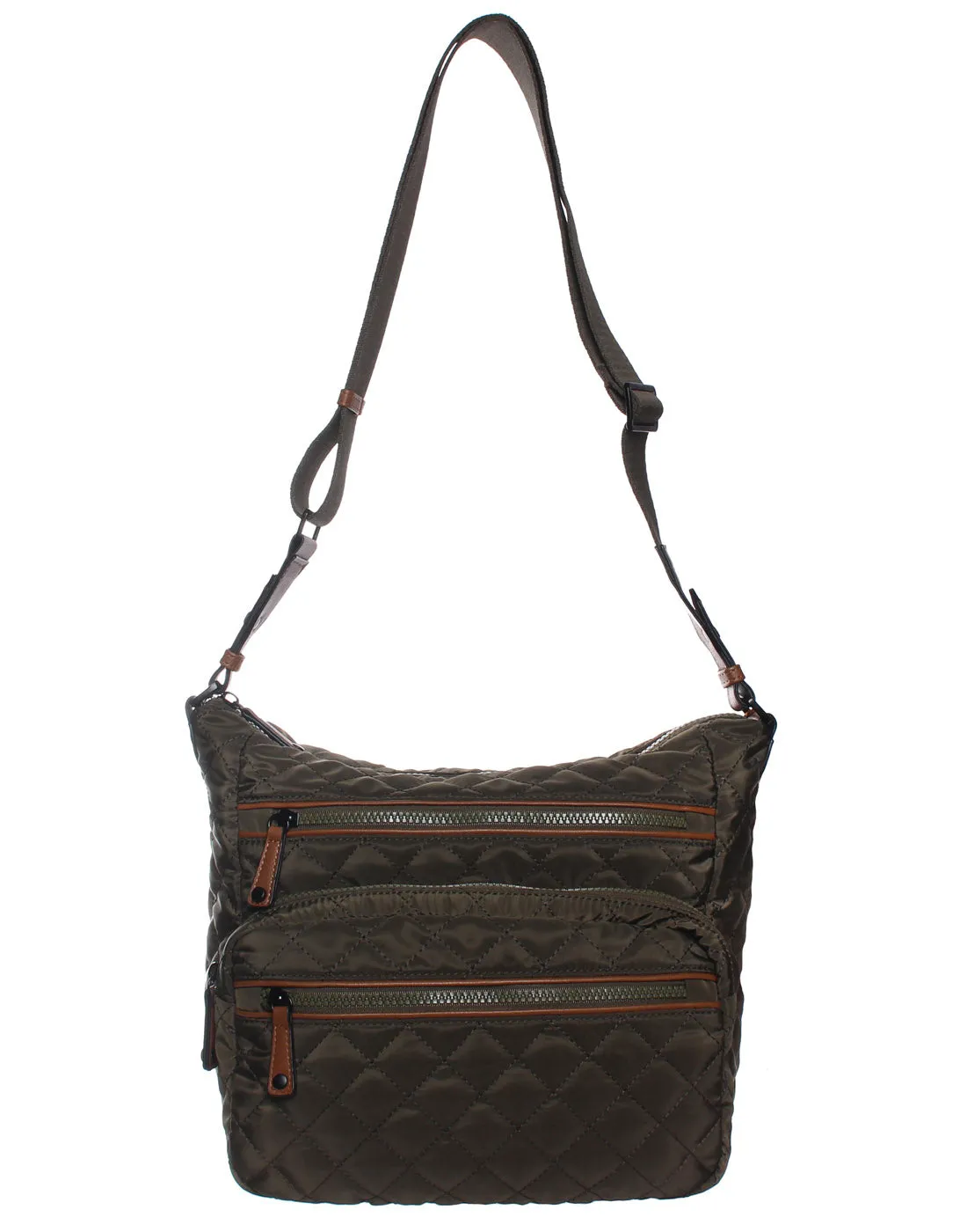 SevenDays Quilted RFID Multi Zip Crossbody