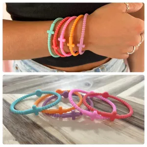 Silicone Cross Bracelet Sets