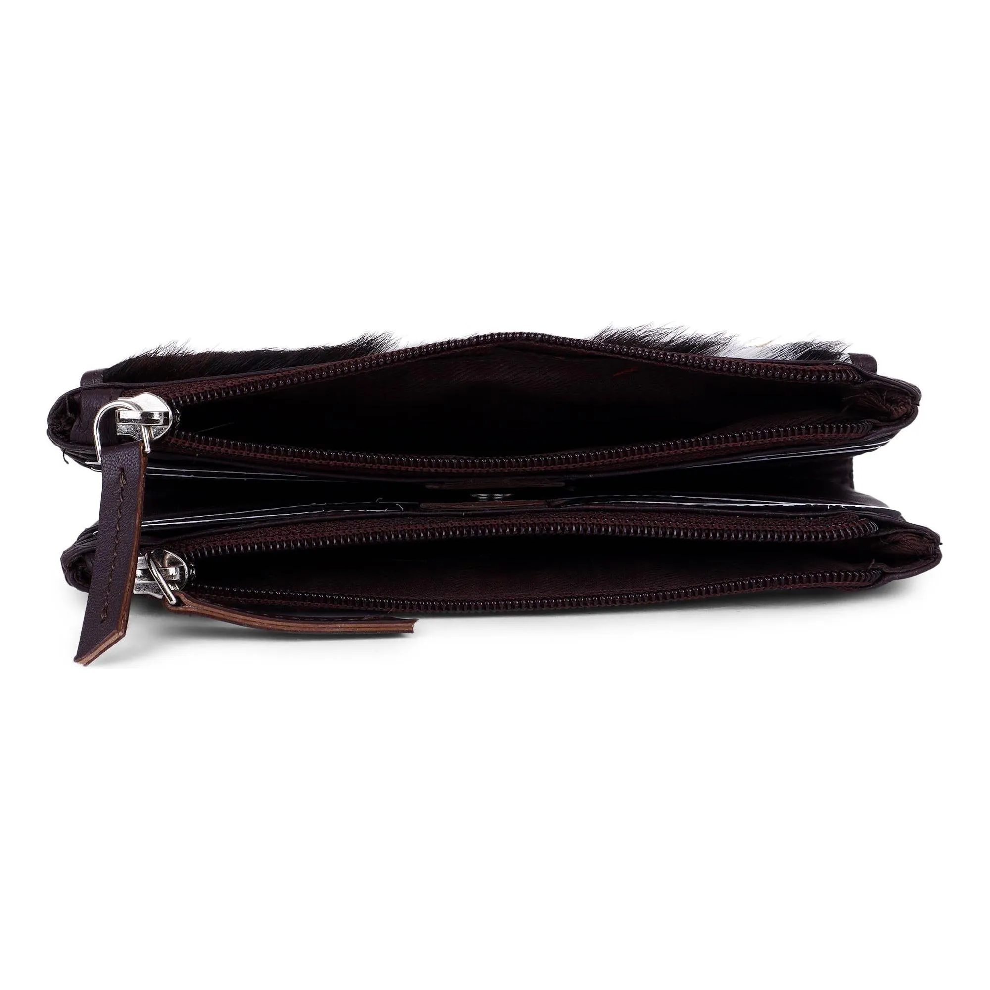 Sixtease Bags - Leather Cowhide Bifold Women's Wallet - Brown