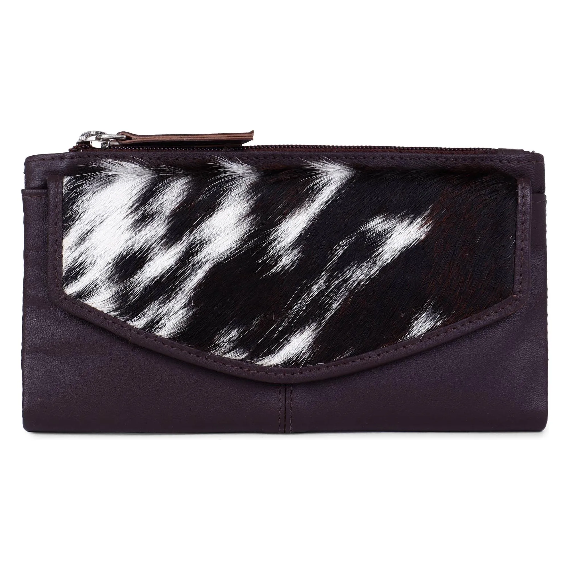 Sixtease Bags - Leather Cowhide Bifold Women's Wallet - Brown