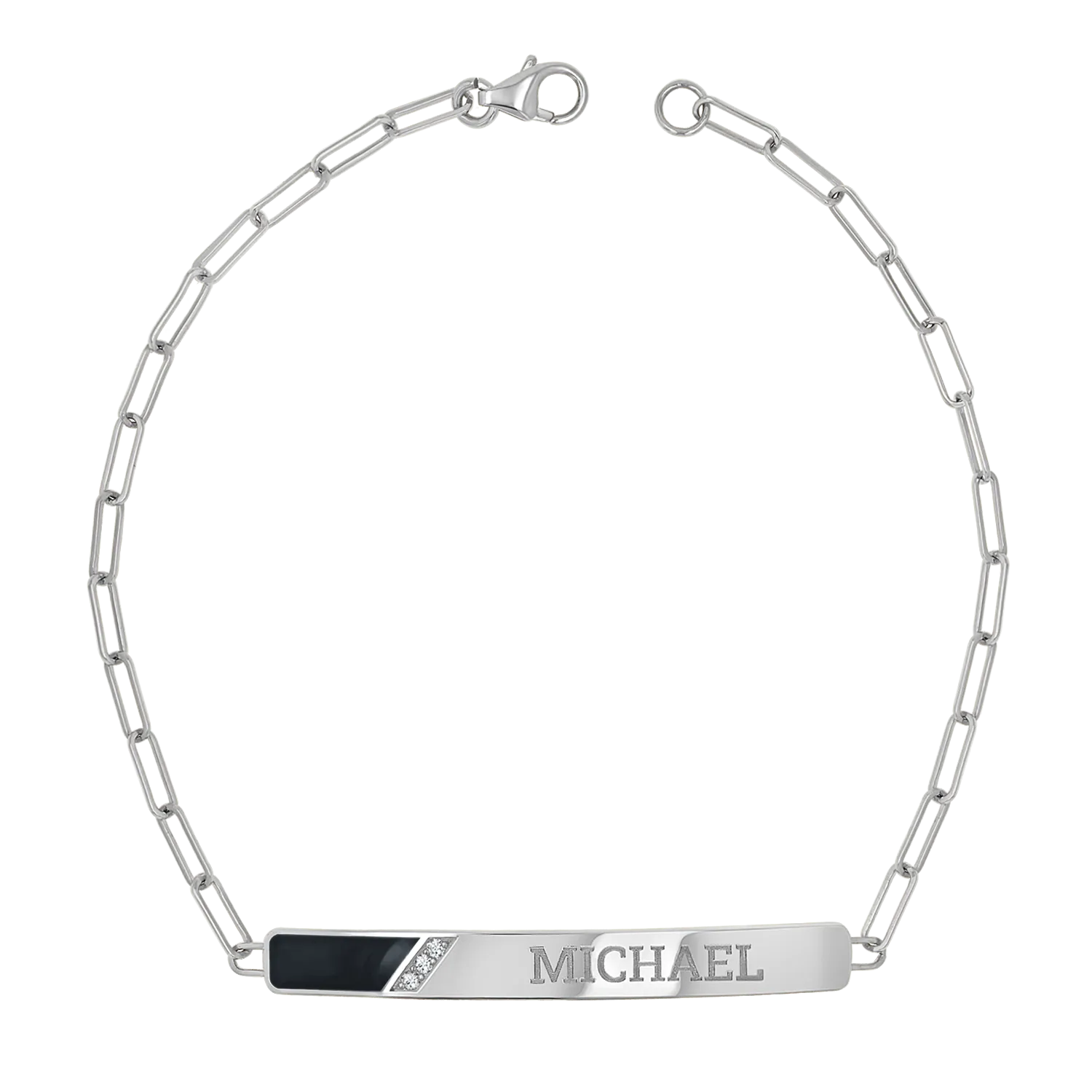 Slash Engravable Bracelet with Diamond Accents