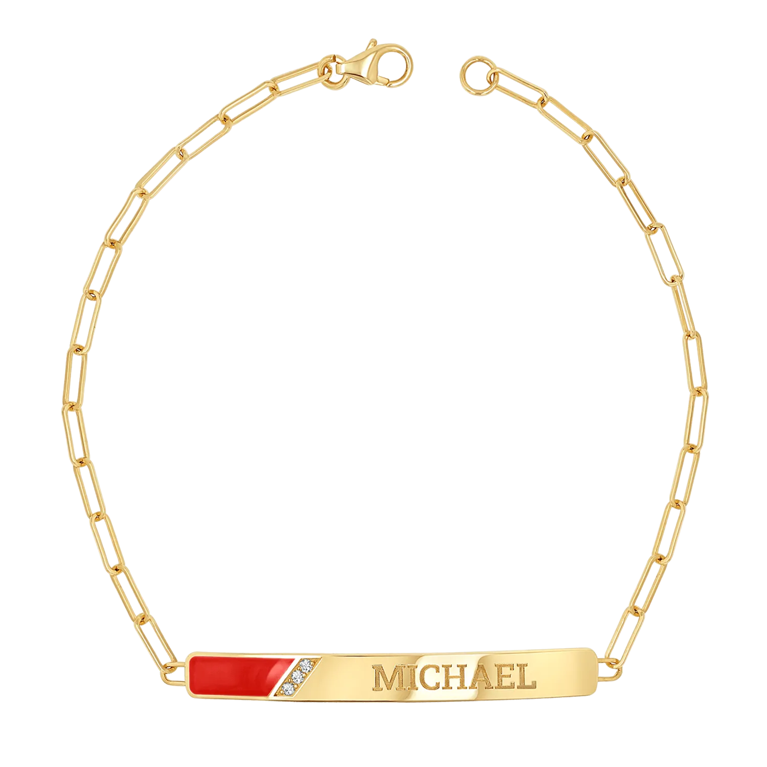 Slash Engravable Bracelet with Diamond Accents