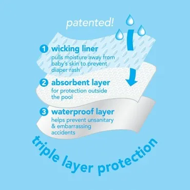Snap Reusable Absorbent Swimsuit Diaper Light Pink Beach Day (Min. of 2, multiples of 2)