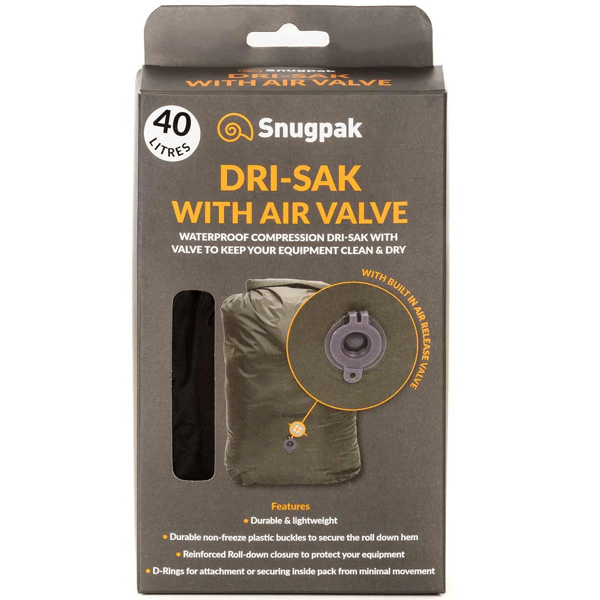 Snugpak Dri-Sak with Air Valve 40L - Black