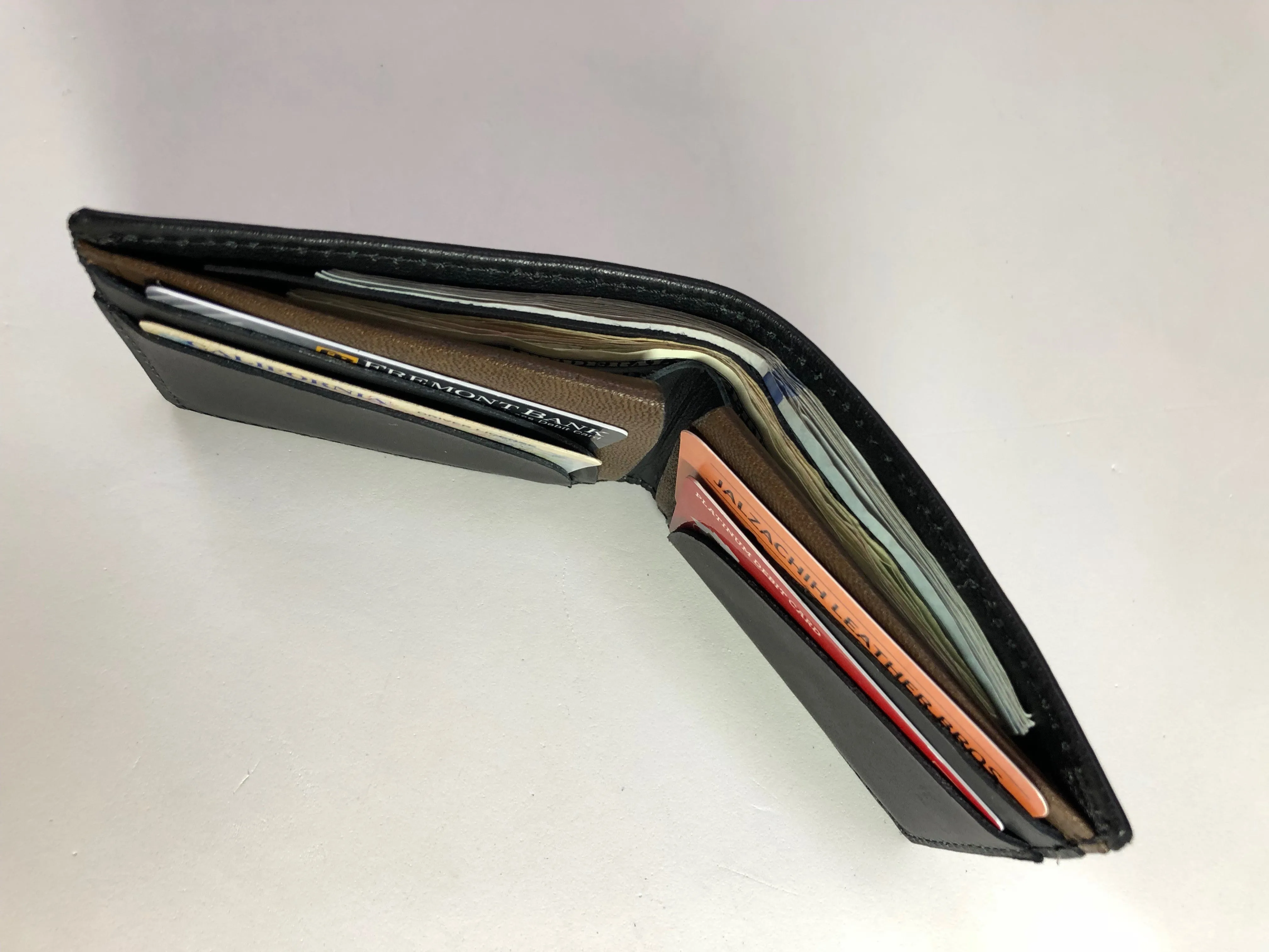 Soft Double Black Wallet With Extra Brown Color SKU#WA55