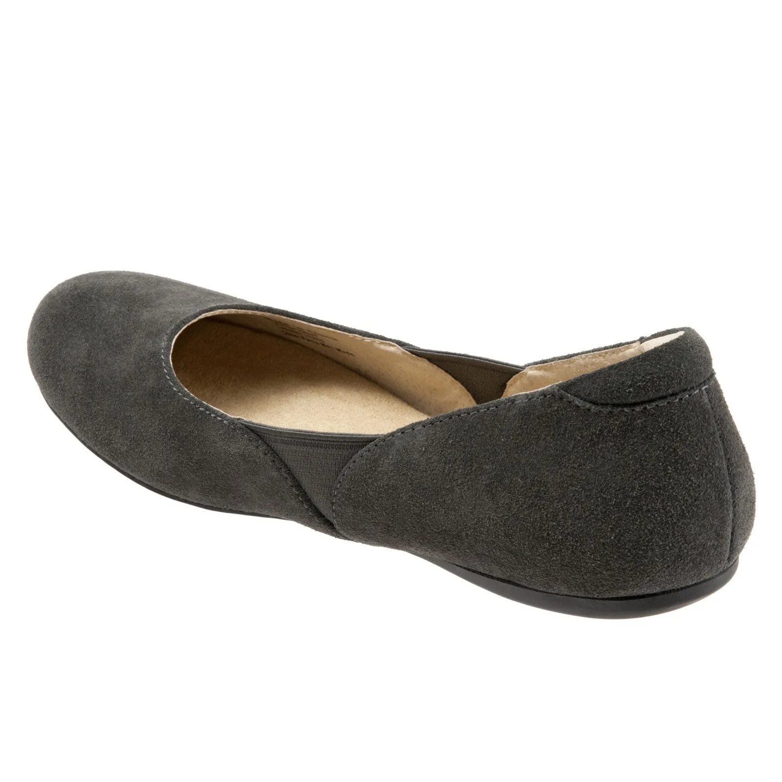 Softwalk Norwich S1564-059 Womens Gray Leather Slip On Ballet Flats Shoes
