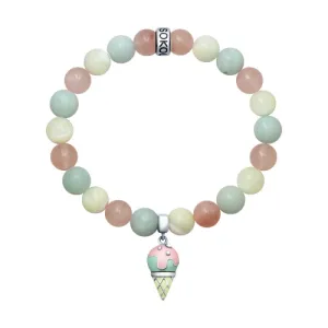 SOKOLOV JUST - Enameled Silver Ice Cream Bracelet With Quartz And Amazonite Stones