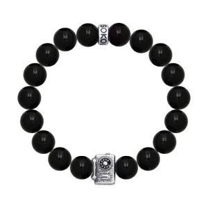 SOKOLOV JUST - Retro Phone Booth Agate Bracelet, 925 Silver With Enamel, Black