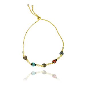 Sparkling Ladybug Lariat Bracelet